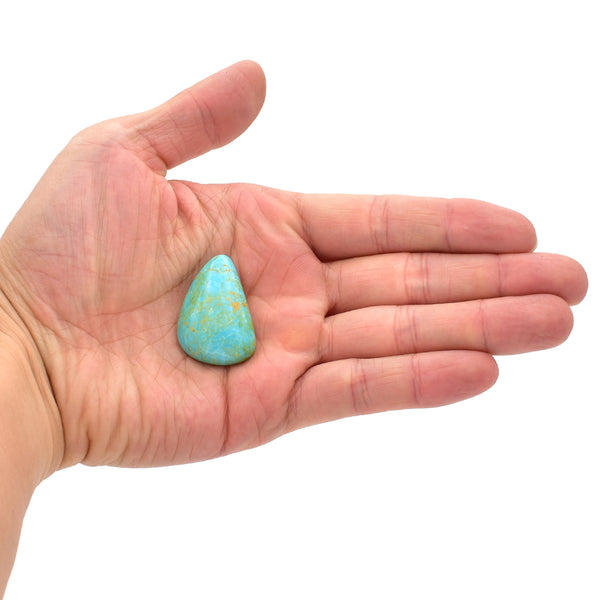 American-Mined Natural Turquoise Cabochon 23mmx34mm Free-Form Shape