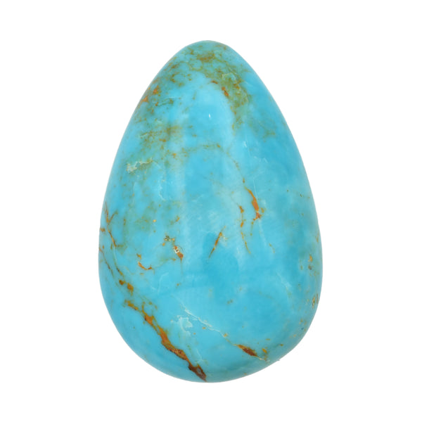 American-Mined Natural Turquoise Cabochon 22.5mmx34mm Teardrop Shape