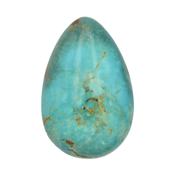 American-Mined Natural Turquoise Cabochon 22mmx33mm Teardrop Shape