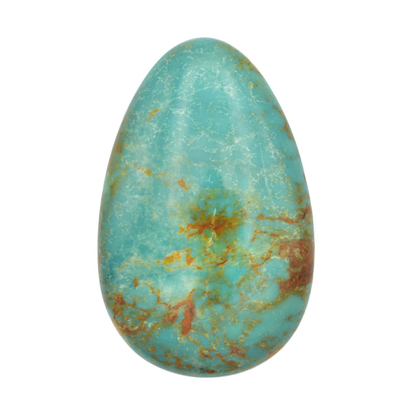 American-Mined Natural Turquoise Cabochon 28mmx43.5mm Teardrop Shape