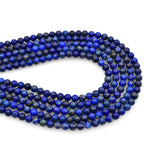 Bluejoy 4mm Genuine Native American Style Natural Lapis Lazuli Round Bead 16-inch Strand