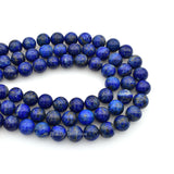 Bluejoy 10mm Genuine Native American Style Natural Lapis Lazuli Round Bead 16-inch Strand