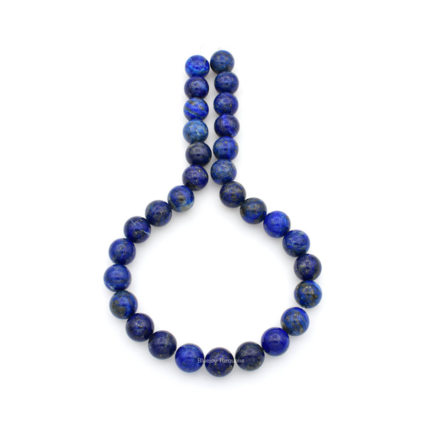 Bluejoy 12mm Genuine Native American Style Natural Lapis Lazuli Round Bead 16-inch Strand