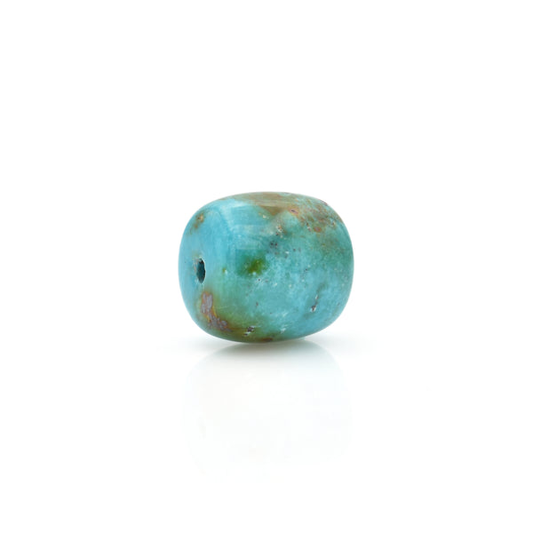 American-Mined Natural Turquoise Loose Bead 12.5mmx12.5mm Drum Shape