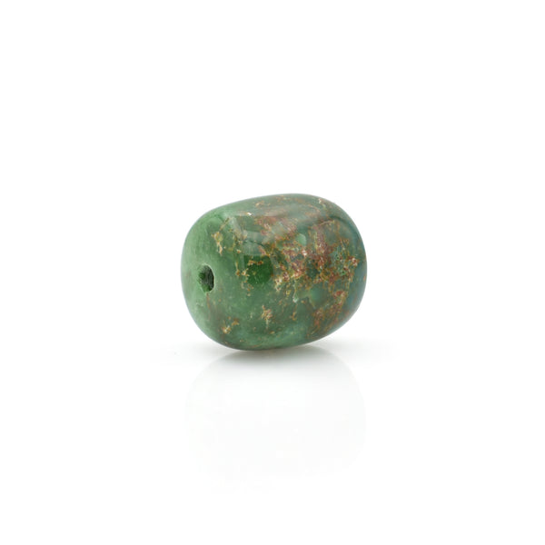 American-Mined Natural Turquoise Loose Bead 13mmx13.5mm Drum Shape