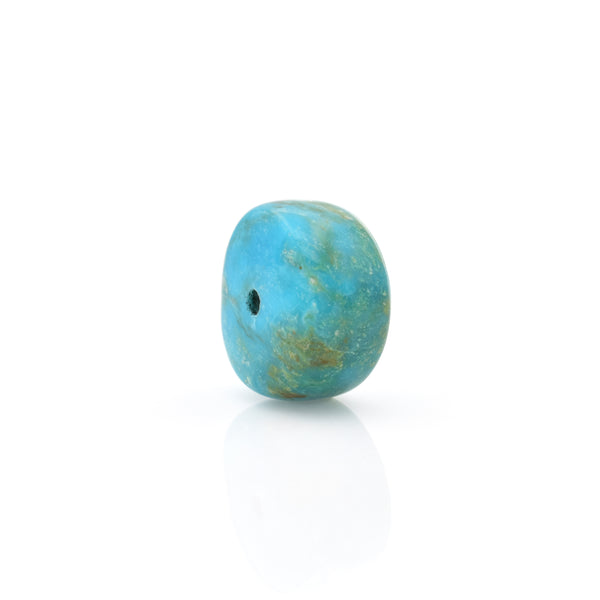 American-Mined Natural Turquoise Loose Bead 7mmx13.5mm Wheel Shape
