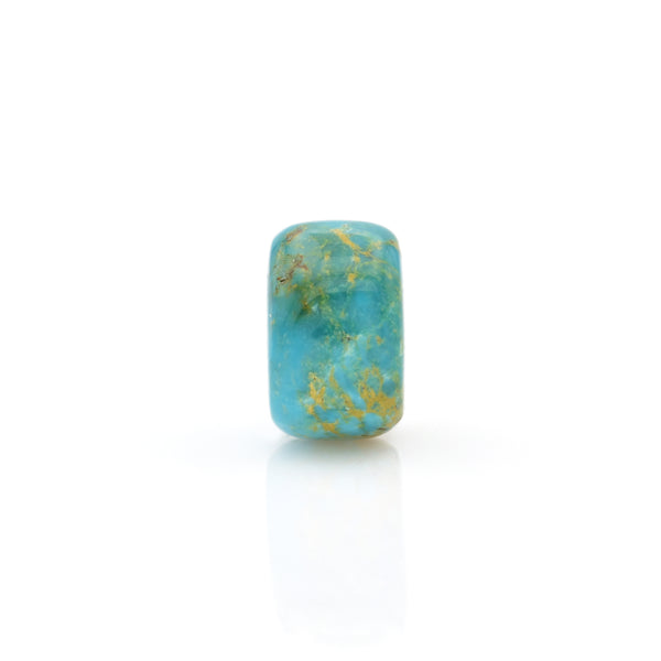 American-Mined Natural Turquoise Loose Bead 8mmx13mm Wheel Shape