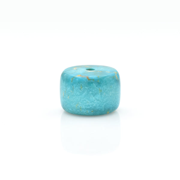 American-Mined Natural Turquoise Loose Bead 10mmx14.5mm Wheel Shape