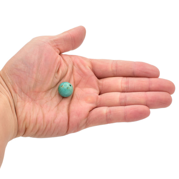 American-Mined Natural Turquoise Loose Bead 15mm Round Shape