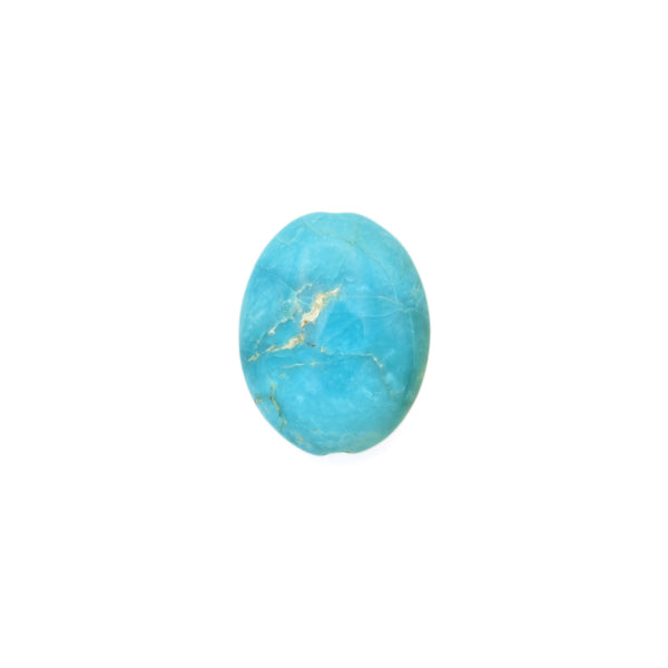 American-Mined Natural Turquoise Loose Bead 14mmx17.5mm Oval Shape