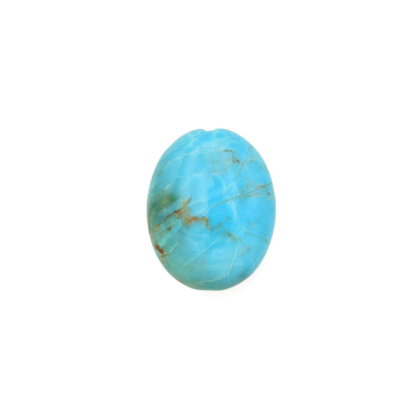 American-Mined Natural Turquoise Loose Bead 15mmx19mm Oval Shape