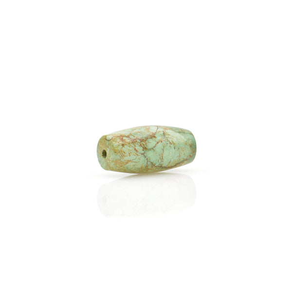 American-Mined Natural Turquoise Loose Bead 9.5mmx19.5mm Barrel Shape