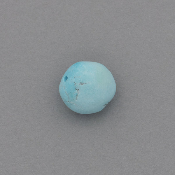 American-Mined Natural Turquoise Loose Bead 11mm Matte-Finish Nugget