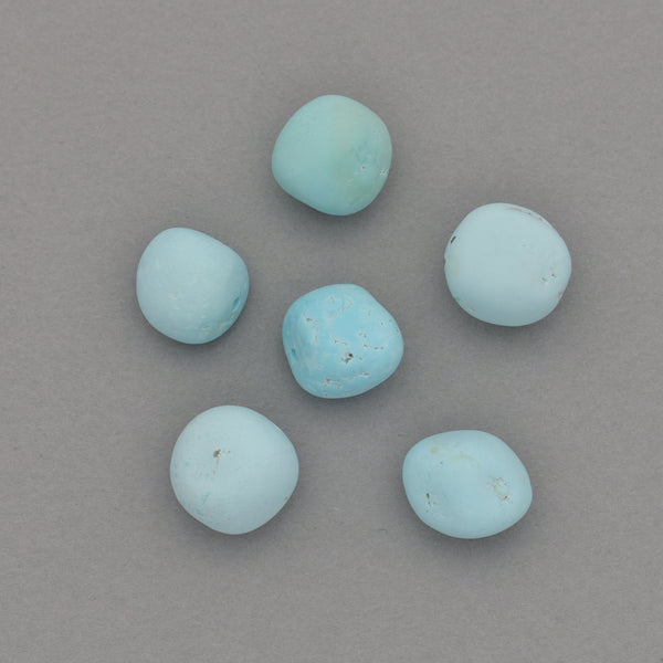 American-Mined Natural Turquoise Loose Bead 10mm Matte-Finish Nugget