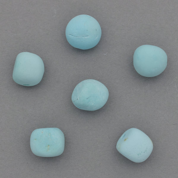American-Mined Natural Turquoise Loose Bead 7mm Matte-Finish Nugget