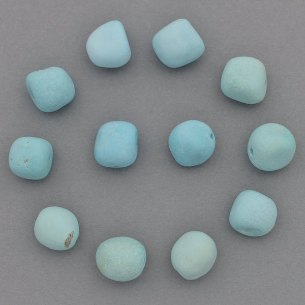 American-Mined Natural Turquoise Loose Bead 7mm Matte-Finish Nugget