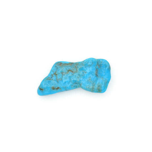 American-Mined Natural Turquoise Old Indian Style Loose Bead 16mmx33mm Free-Form Flats