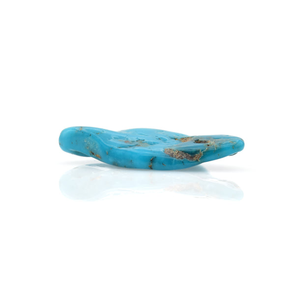 American-Mined Natural Turquoise Old Indian Style Loose Bead 20.5mmx27.5mm Free-Form Flats
