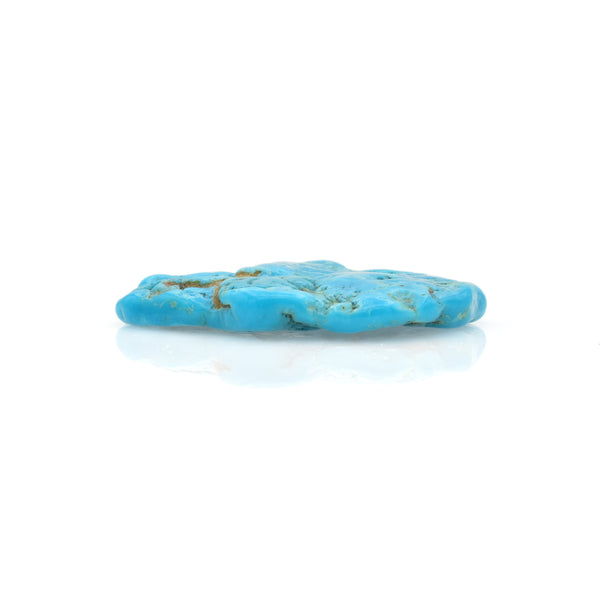 American-Mined Natural Turquoise Old Indian Style Loose Bead 26mmx30mm Free-Form Flats