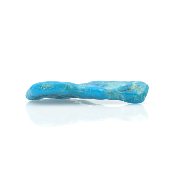American-Mined Natural Turquoise Old Indian Style Loose Bead 21mmx39mm Free-Form Flats