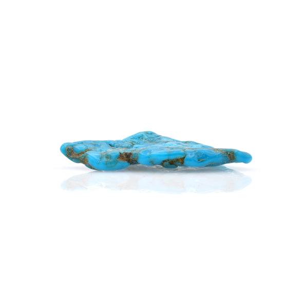 American-Mined Natural Turquoise Old Indian Style Loose Bead 30mmx37mm Free-Form Flats