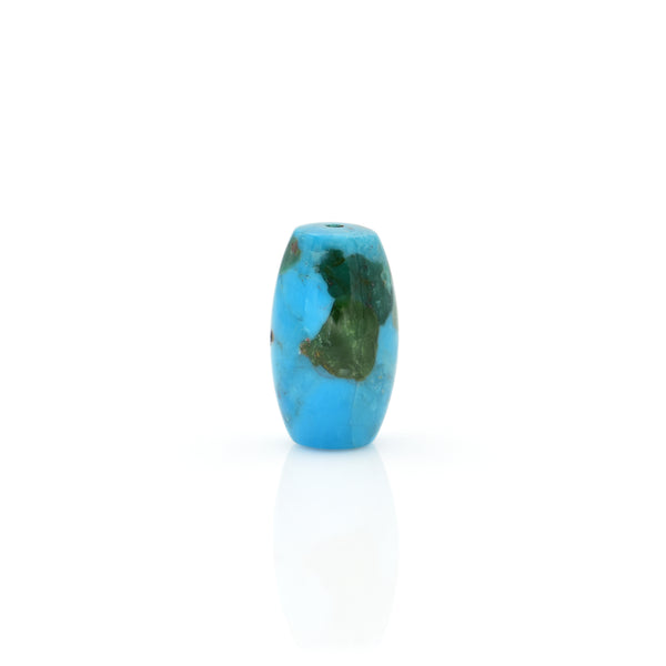 American-Mined Natural Turquoise Polychrome Loose Bead 11.5mmx20mm Barrel Shape