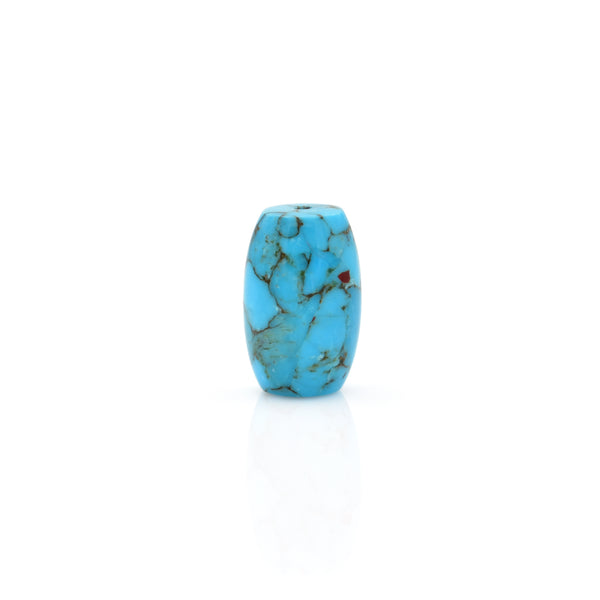 American-Mined Natural Turquoise Mosaic Loose Bead 11.5mmx18mm Barrel Shape