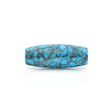 American-Mined Natural Turquoise Mosaic Loose Bead 15mmx38mm Barrel Shape