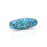 American-Mined Natural Turquoise Mosaic Loose Bead 15mmx40mm Barrel Shape