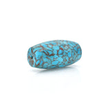 American-Mined Natural Turquoise Mosaic Loose Bead 20mmx38.5mm Barrel Shape