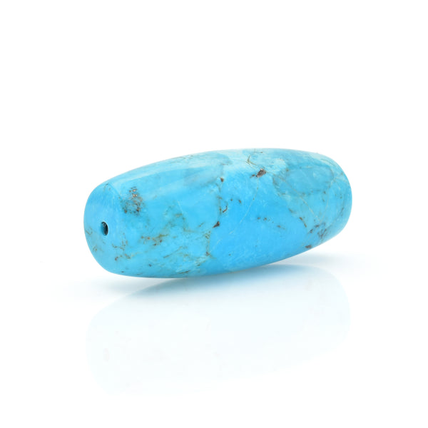American-Mined Natural Turquoise Polychrome Loose Bead 20mmx46mm Barrel Shape