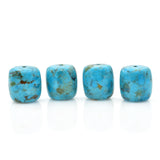 American-Mined Natural Turquoise Polychrome Loose Bead 16mmx16mm Drum Shape
