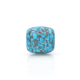 American-Mined Natural Turquoise Mosaic Loose Bead 22mmx23mm Drum Shape