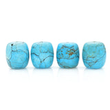 American-Mined Natural Turquoise Mosaic Loose Bead 21mmx23mm Drum Shape