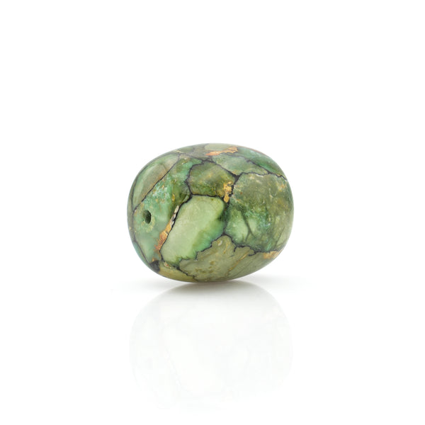 American-Mined Natural Turquoise Mosaic Loose Bead 22mmx22mm Drum Shape