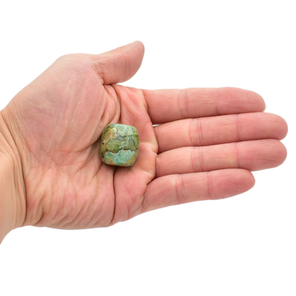 American-Mined Natural Turquoise Mosaic Loose Bead 22mmx23mm Drum Shape