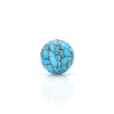 American-Mined Natural Turquoise Mosaic Loose Bead 17mm Round Shape