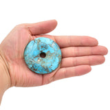 American-Mined Natural Turquoise Polychrome Loose Bead 60mm XL Donut Shape