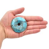 American-Mined Natural Turquoise Polychrome Loose Bead 58mm XL Donut Shape