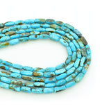 Genuine Natural American Turquoise Bar Shape Bead 16 inch Strand (4x10mm)