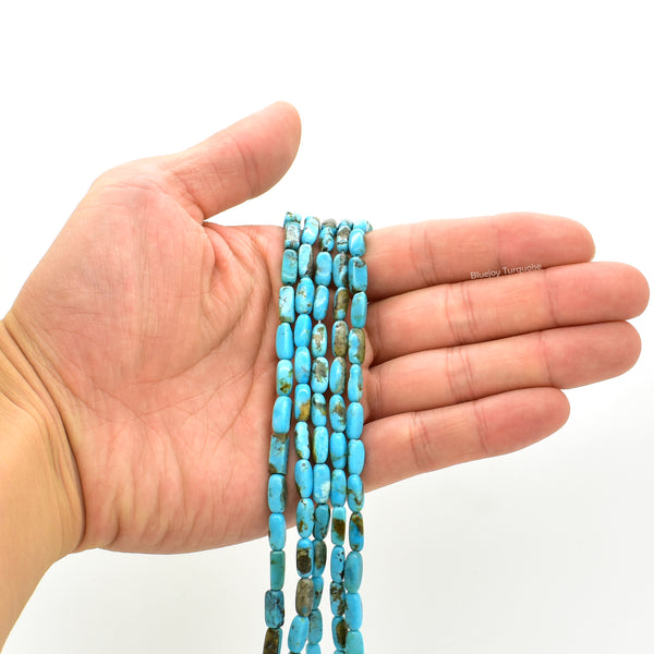 Genuine Natural American Turquoise Bar Shape Bead 16 inch Strand (4x10mm)