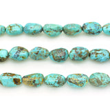 Genuine Natural American Turquoise Nugget Bead 16 inch Strand (12x14mm)