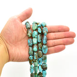 Genuine Natural American Turquoise Nugget Bead 16 inch Strand (12x20mm)