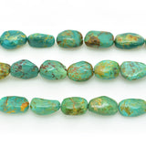 Genuine Natural American Turquoise Nugget Bead 16 inch Strand (12x20mm)