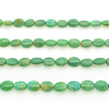 Genuine Natural American Turquoise Oval Bead 16 inch Strand (6x8mm Green)