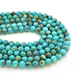 Genuine Natural American Turquoise Round Bead 16 inch Strand (8mm)