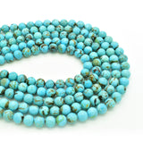 Genuine Natural American Turquoise Round Bead 16 inch Strand (8mm)