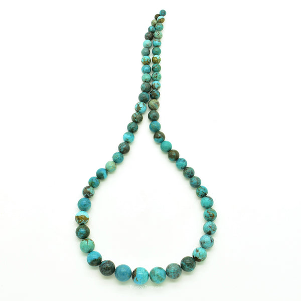 Genuine Natural American Turquoise Round Bead 16 inch Strand (4-10mm)
