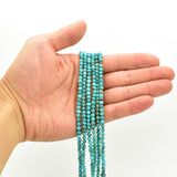 Genuine Natural American Turquoise Free-Form Round Nugget Bead 16 inch Strand (4mm)