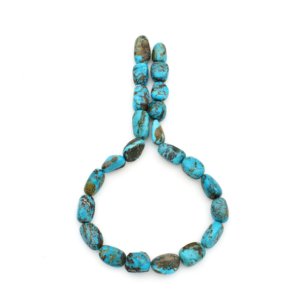 Genuine Natural American Turquoise Nugget Bead 16 inch Strand (12x18mm)